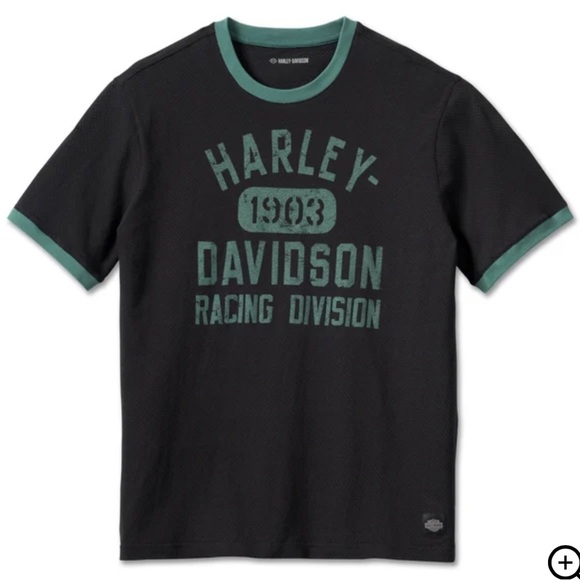 Harley-Davidson Men's Racing Ringer Tee - Black Beauty - 3XL - Picture 1 of 8